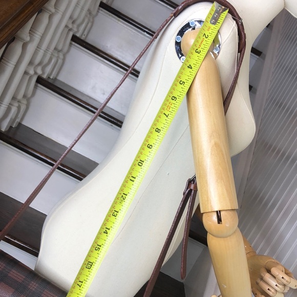 RALPH LAUREN Brown Red Tartan Plaid Crossbody Messenger Saddle Shoulder Bag - Picture 10 of 17